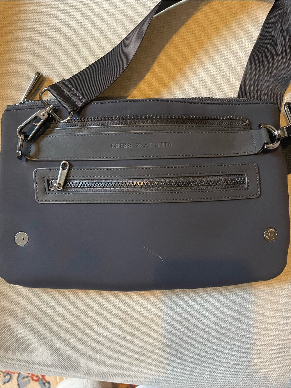 Caraa x Athleta Black Neoprene Crossbody Utility Bag